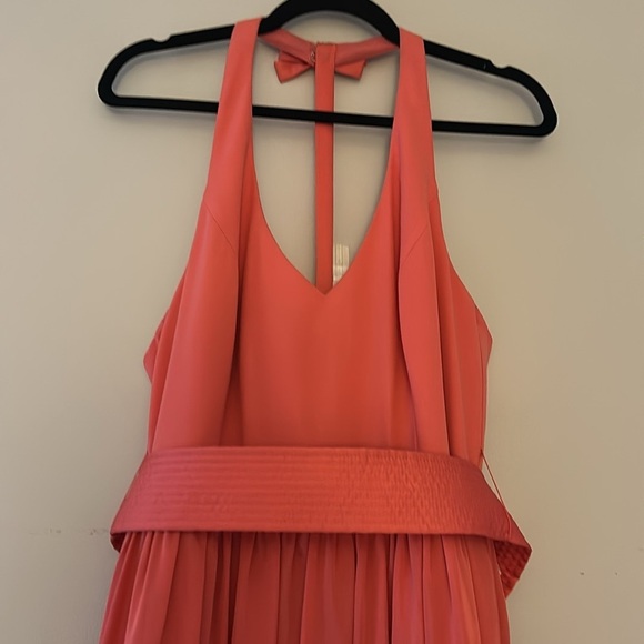 Vera Wang White Halter V-Neck Dress w/Sash Sunset Sz 10 NWT Bows Bridesmaid Chic - Picture 5 of 11
